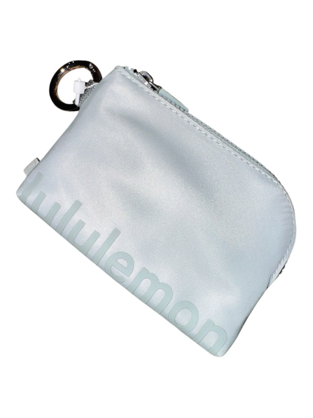 Lululemon Clippable Card Pouch Pelican / Jade Grey OS NWT Wallet Keychain